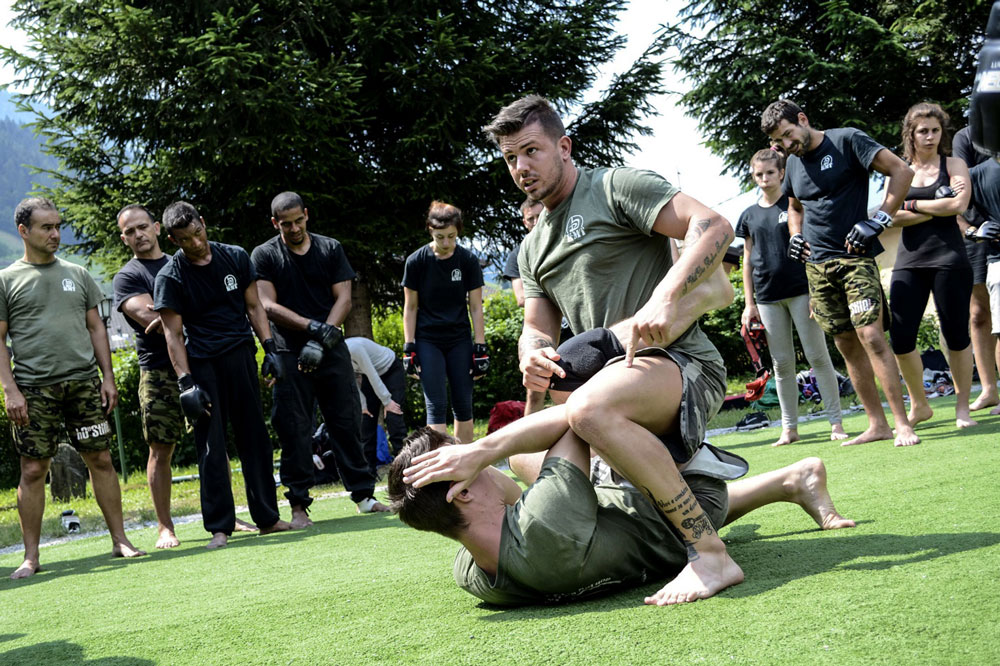 self defense techniques on the ground during the summer training