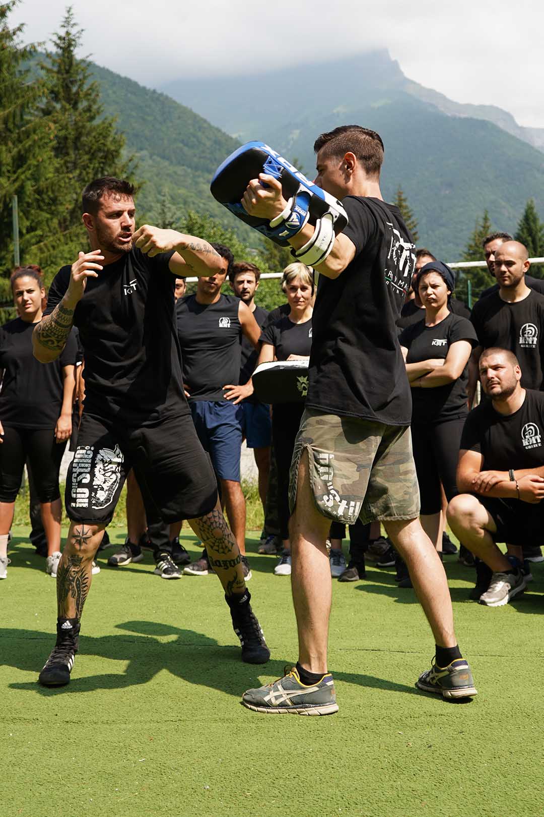 Krav Maga Training Summer Camp punch techniques with padman