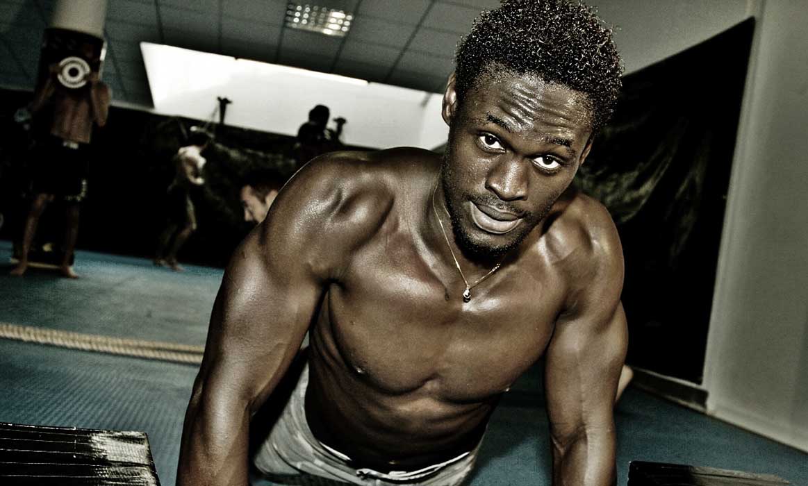 black athlete workout